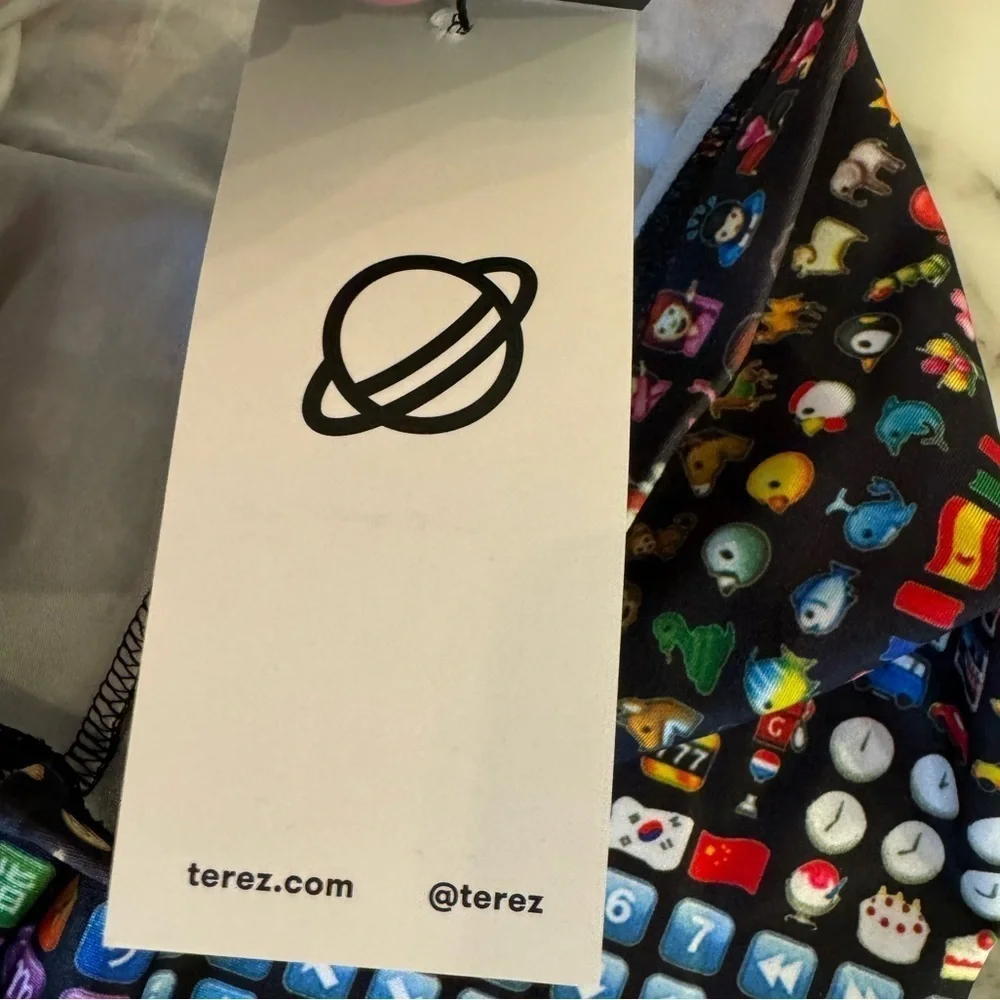 NWT Terez Emoji Print Leggings | Girls’ Medium | Soft Stretchy Athleisure